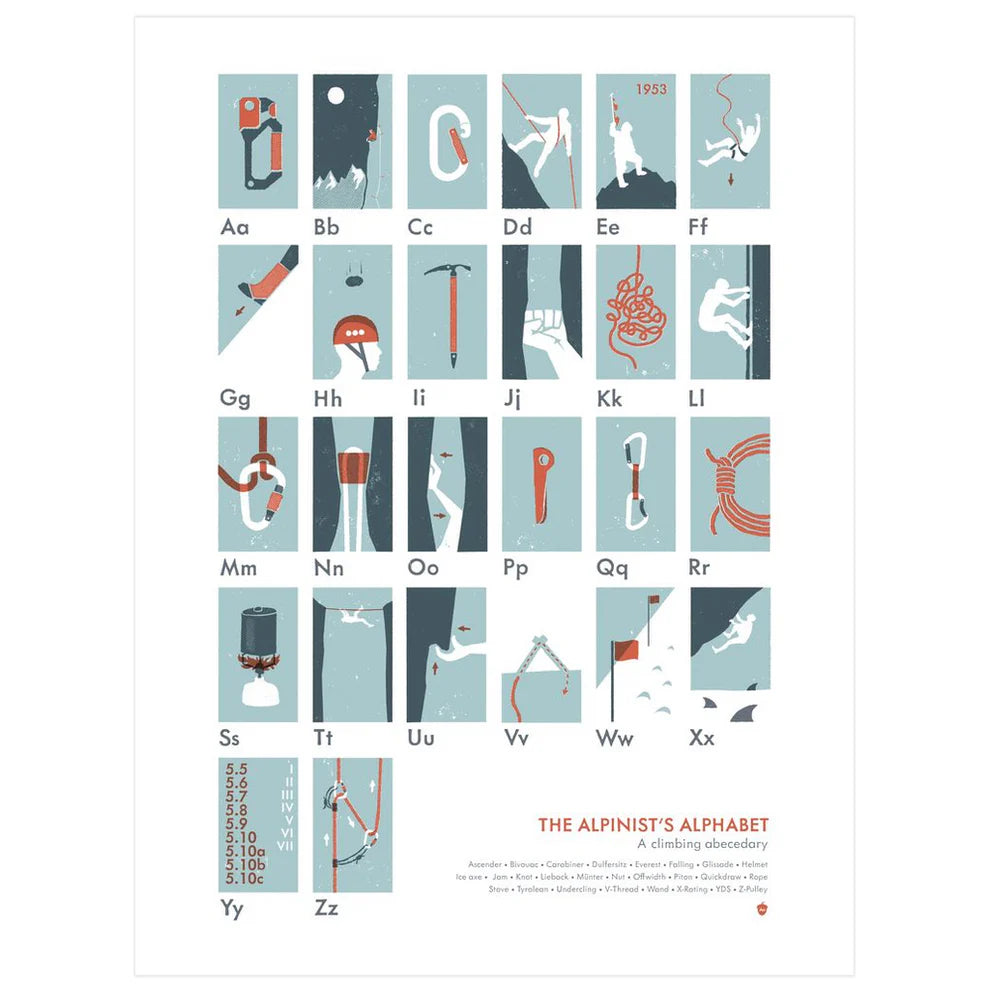 The Alpinist's Alphabet Print by My Outdoor Alphabet