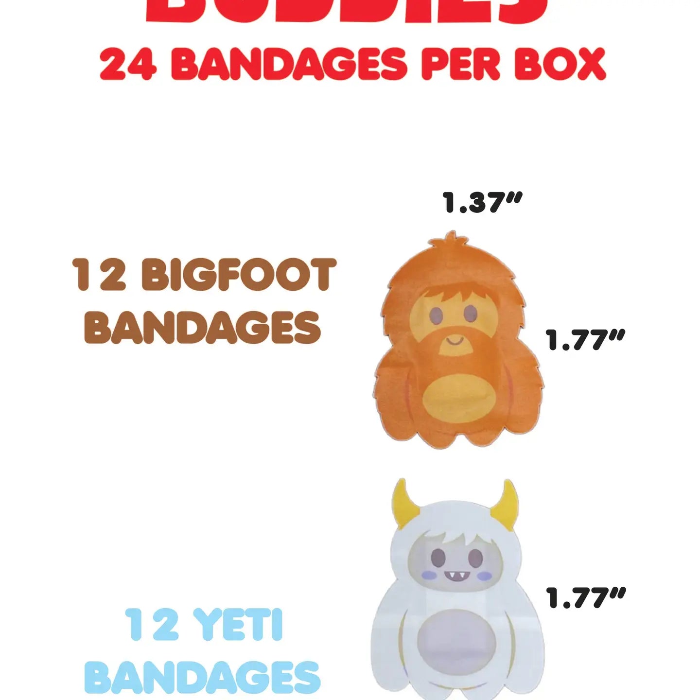 Bigfoot and Yeti Bandages by Boo Boo Buddies
