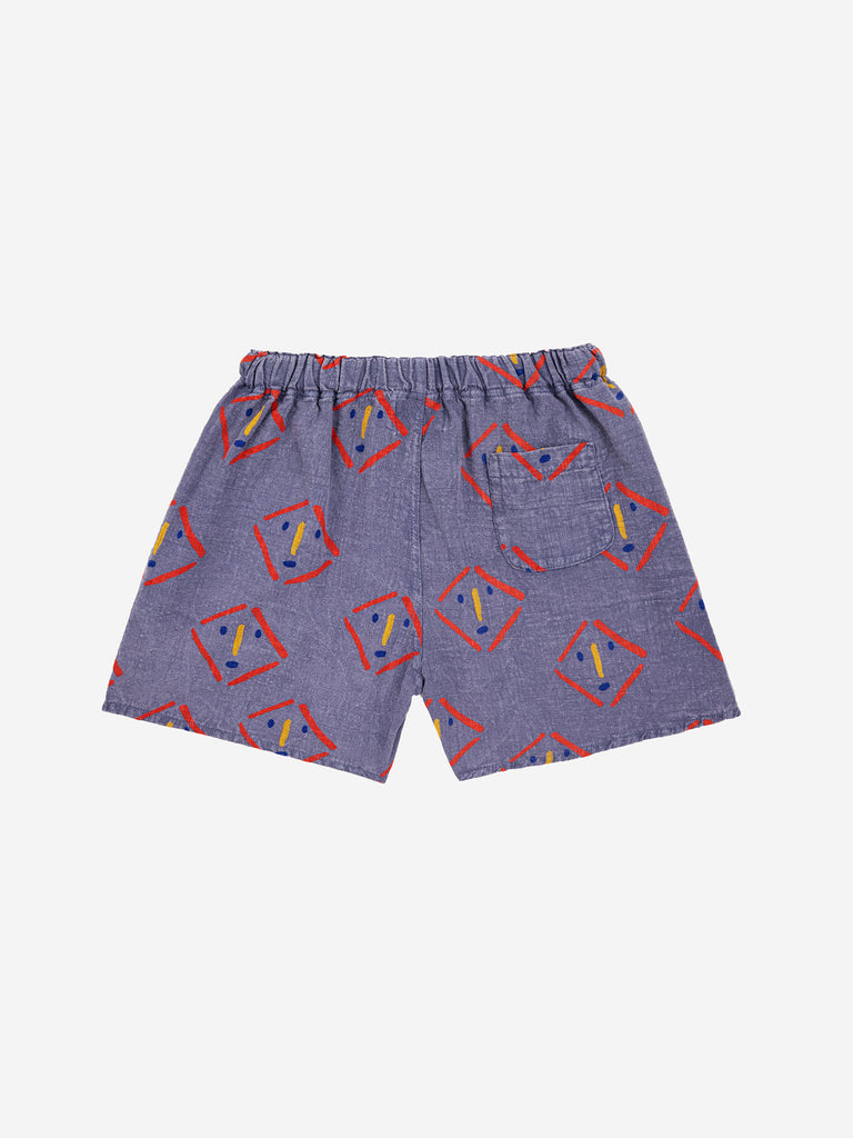 Masks All Over Woven Shorts by Bobo Choses