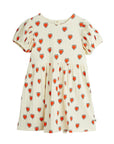 White Outlined Heart Dress by Mini Rodini