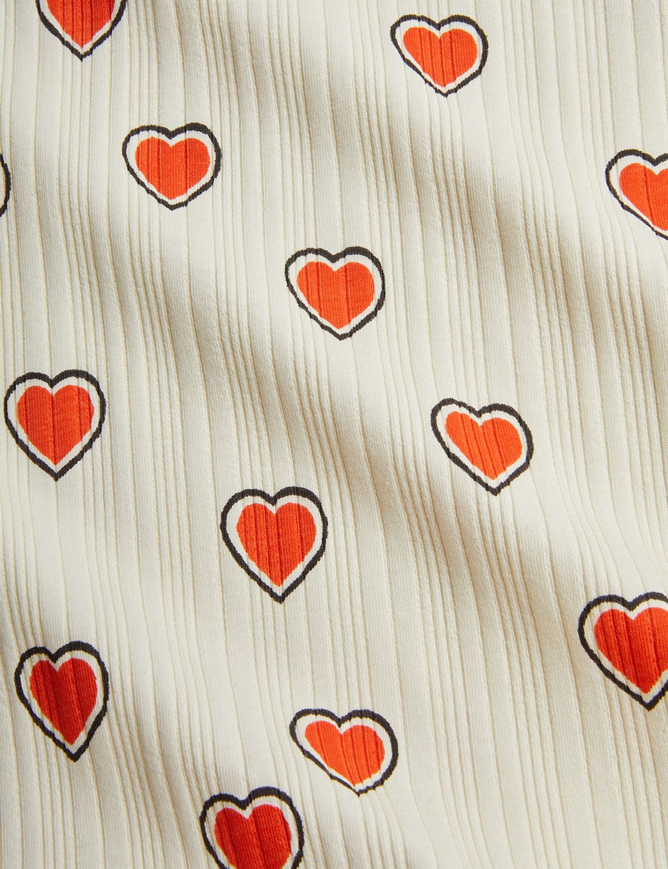 White Outlined Heart Dress by Mini Rodini