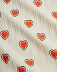 White Outlined Heart Dress by Mini Rodini