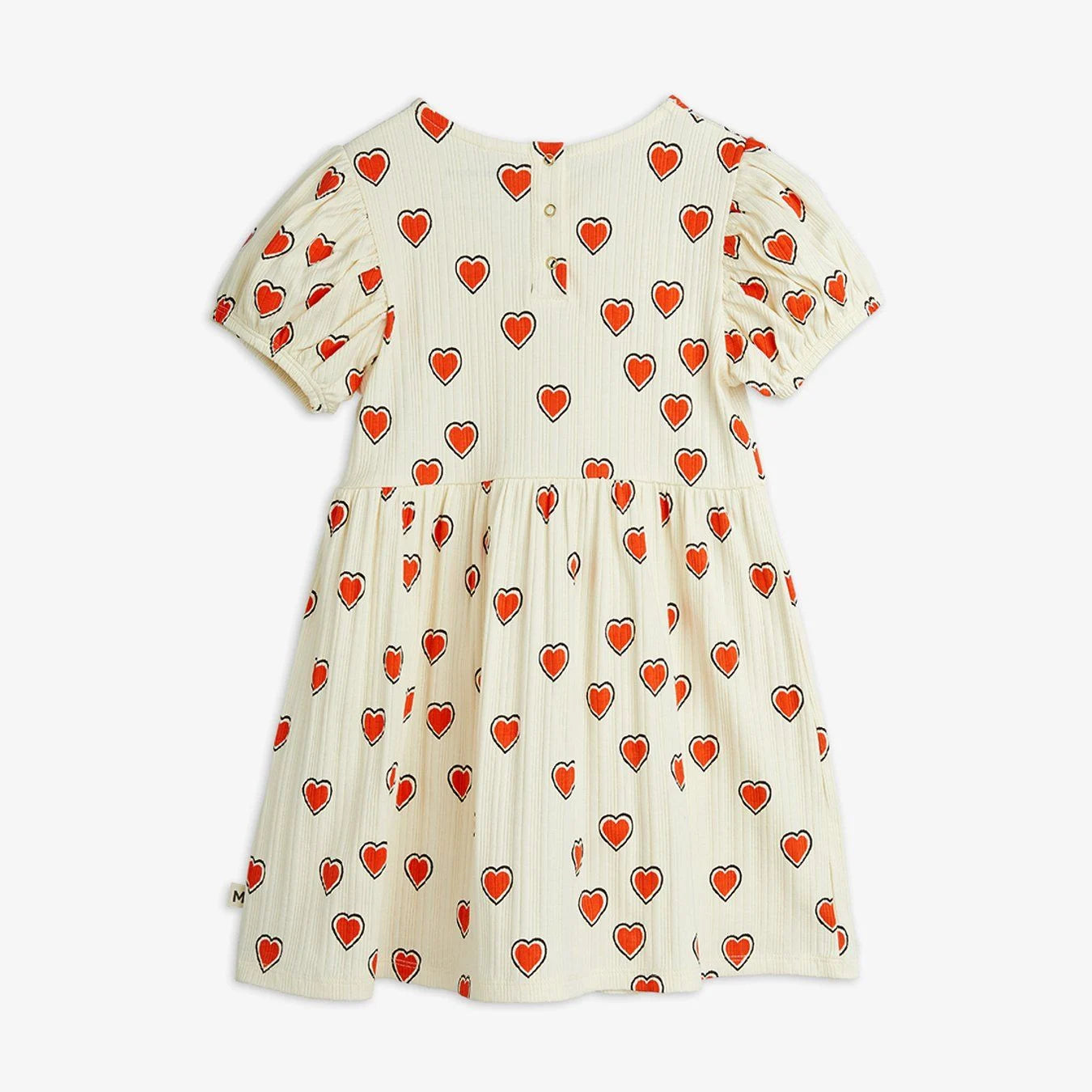 White Outlined Heart Dress by Mini Rodini
