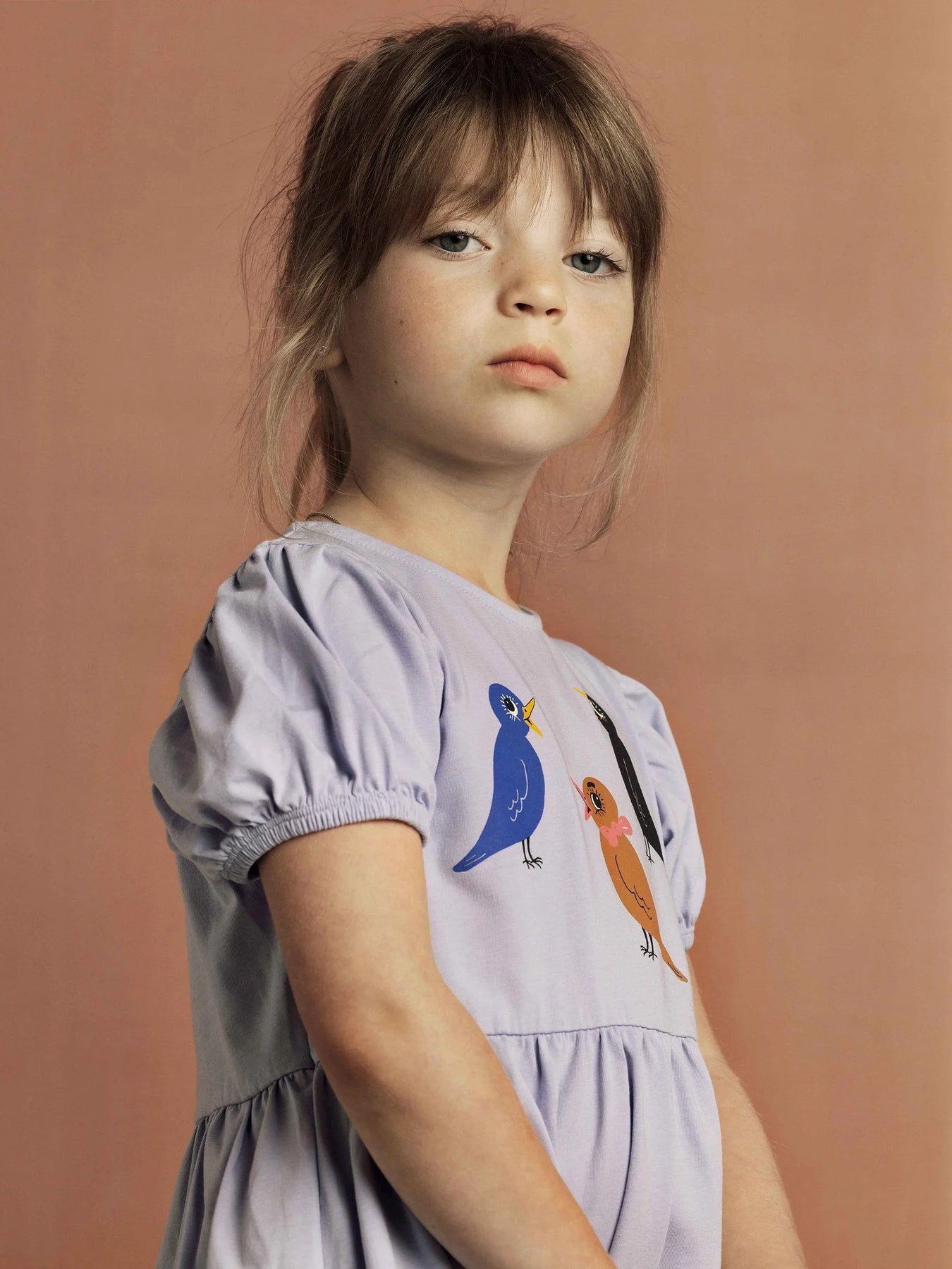Purple Birds Dress by Mini Rodini