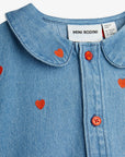 Mini Hearts Denim Dress by Mini Rodini