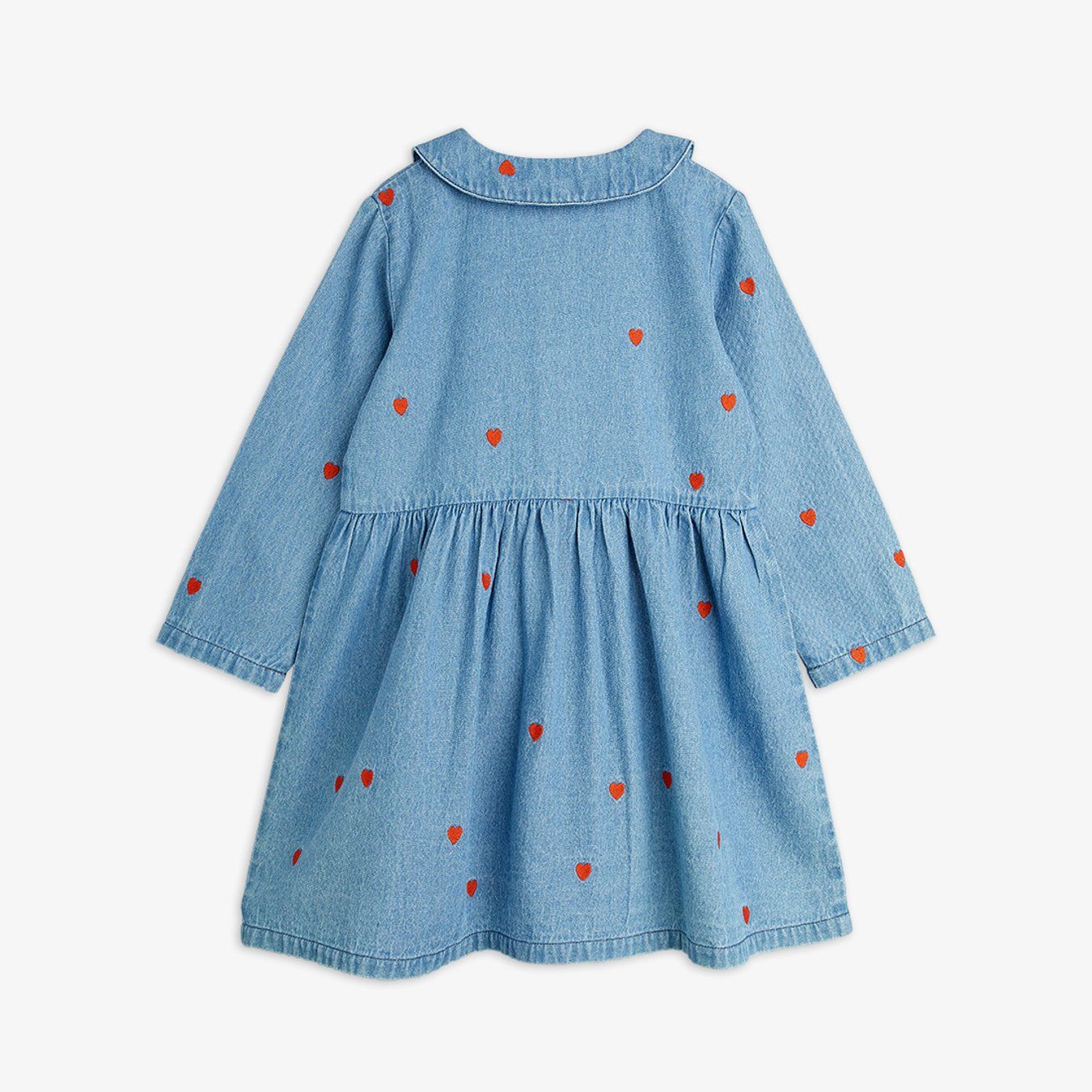 Mini Hearts Denim Dress by Mini Rodini