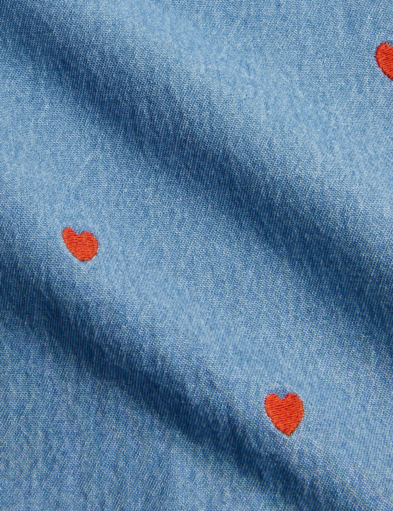Mini Hearts Denim Dress by Mini Rodini
