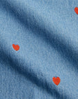 Mini Hearts Denim Dress by Mini Rodini