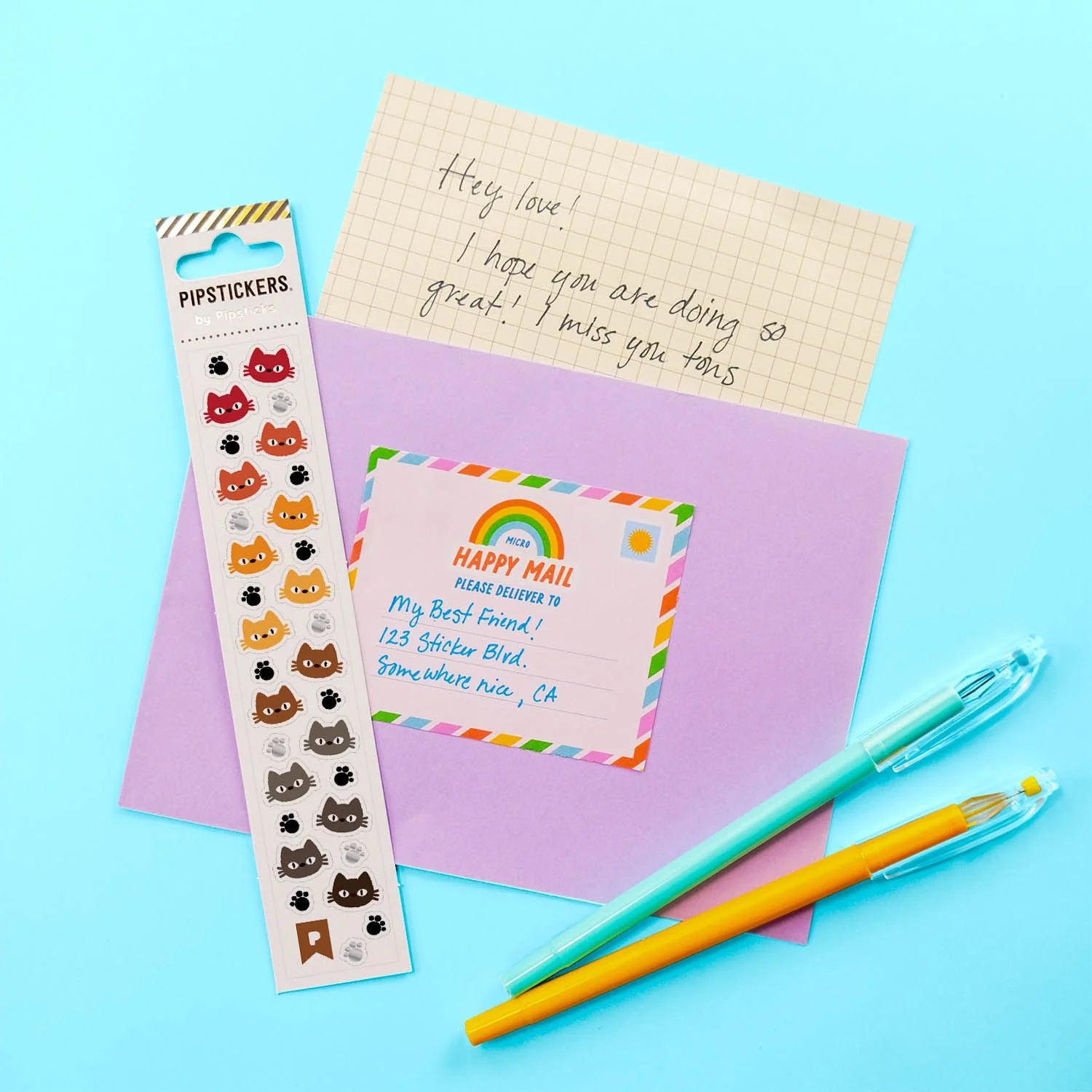 Feline Faces Stickers by Pipsticks