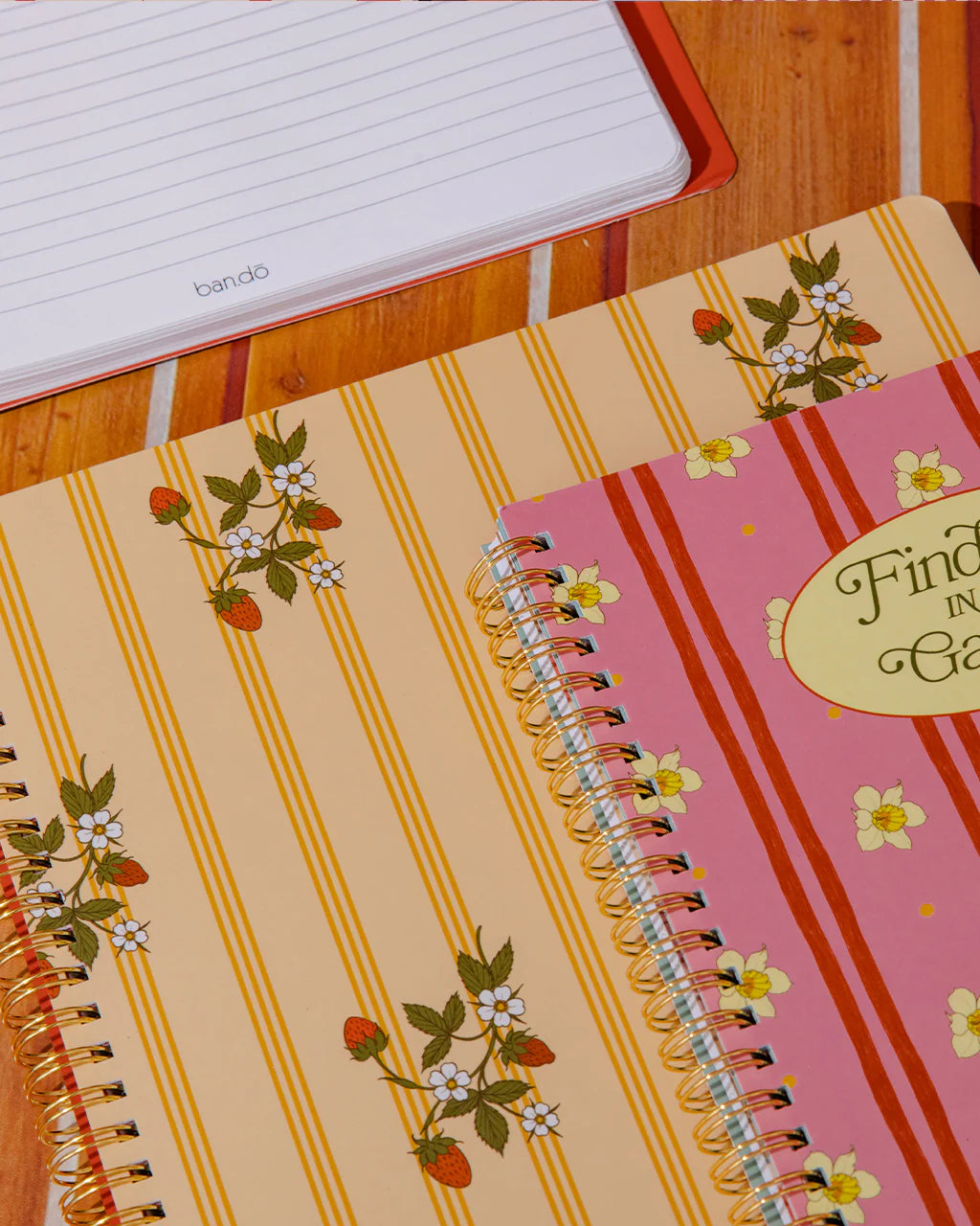 Floral Stripe Large Notebook by ban.dō