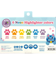 Lucky Cat Paw: Neon Scented Highlighters (Set of 6)