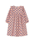 Flower Grid Print Dress By Tinycottons