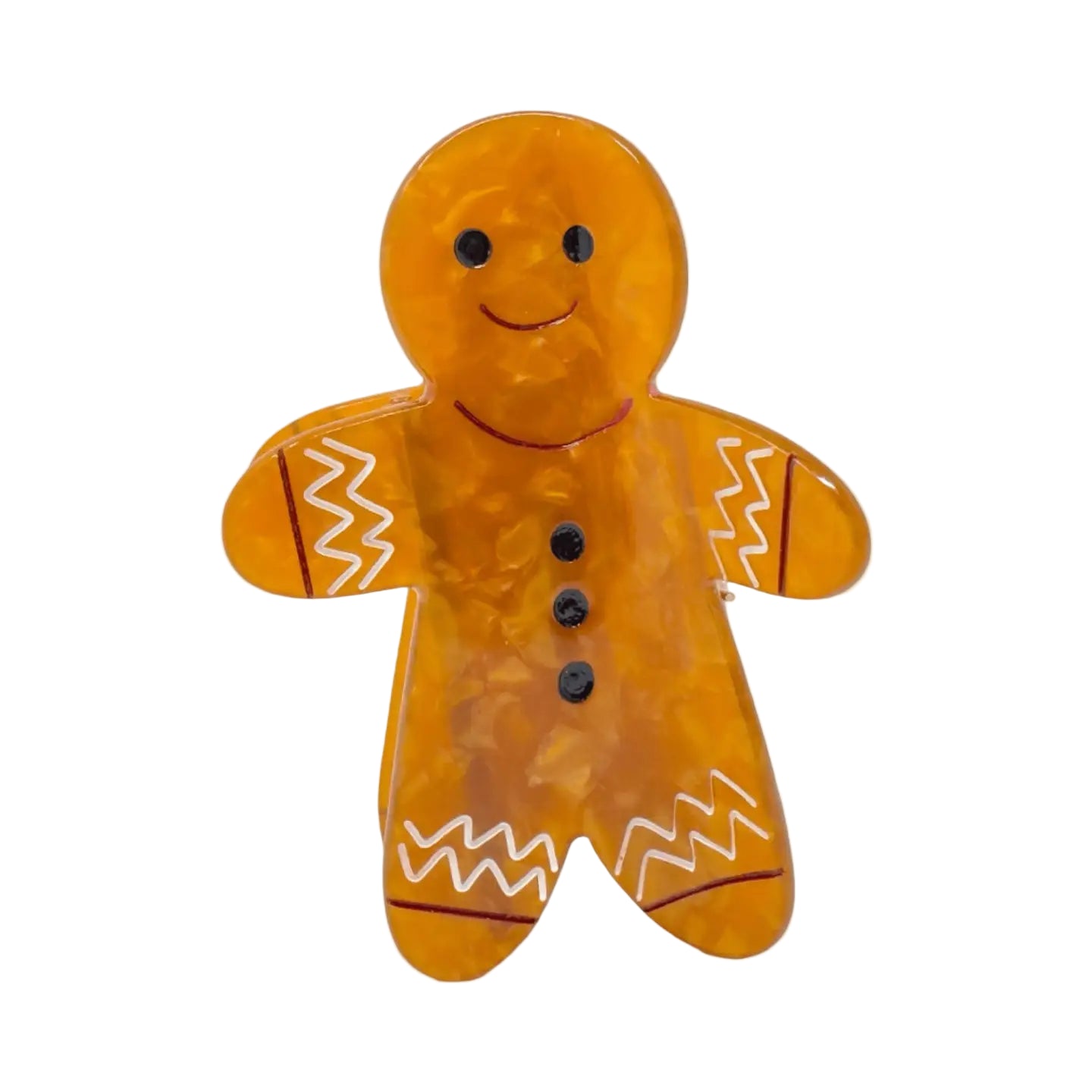Gingerbread man toy with a white background
