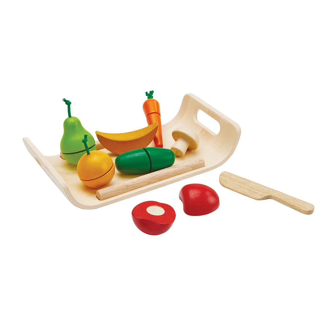 Assorted Fruit and Vegetable Set by Plan Toys