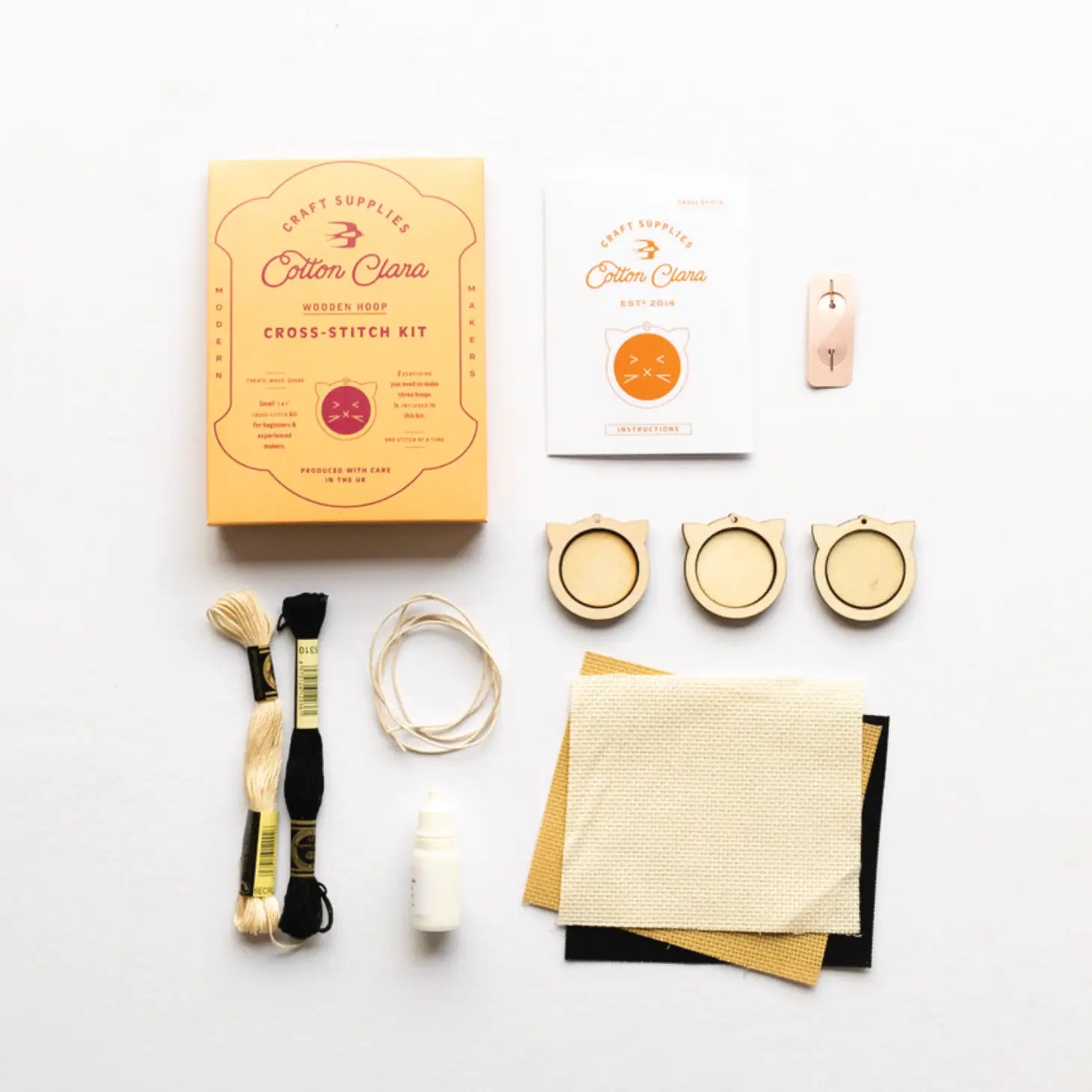 Mini Cats Cross Stitch Kit by Cotton Clara