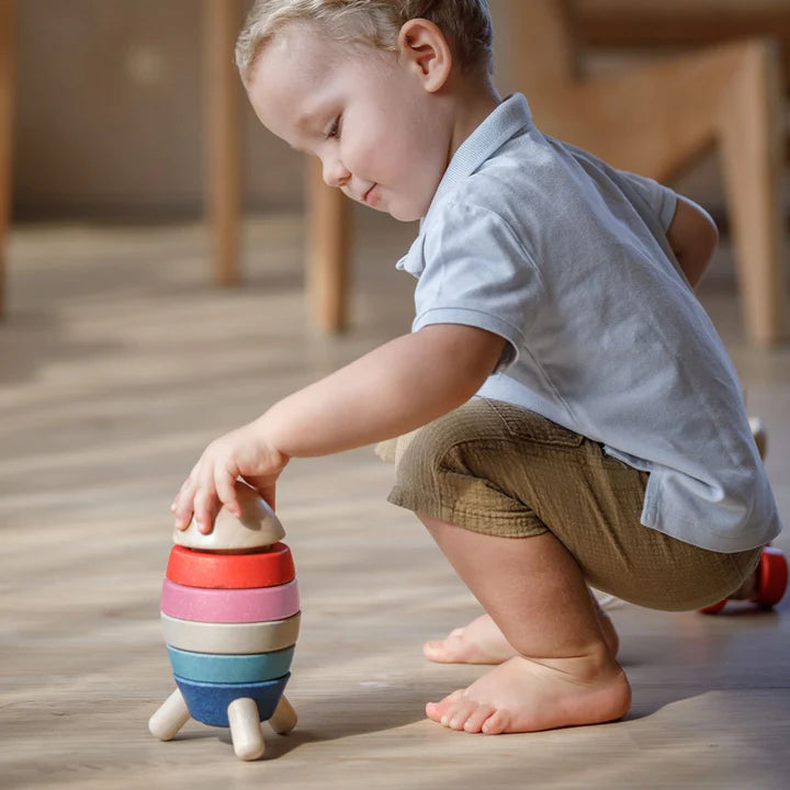 Stacking Rocket Set Orchard Collection by Plan Toys