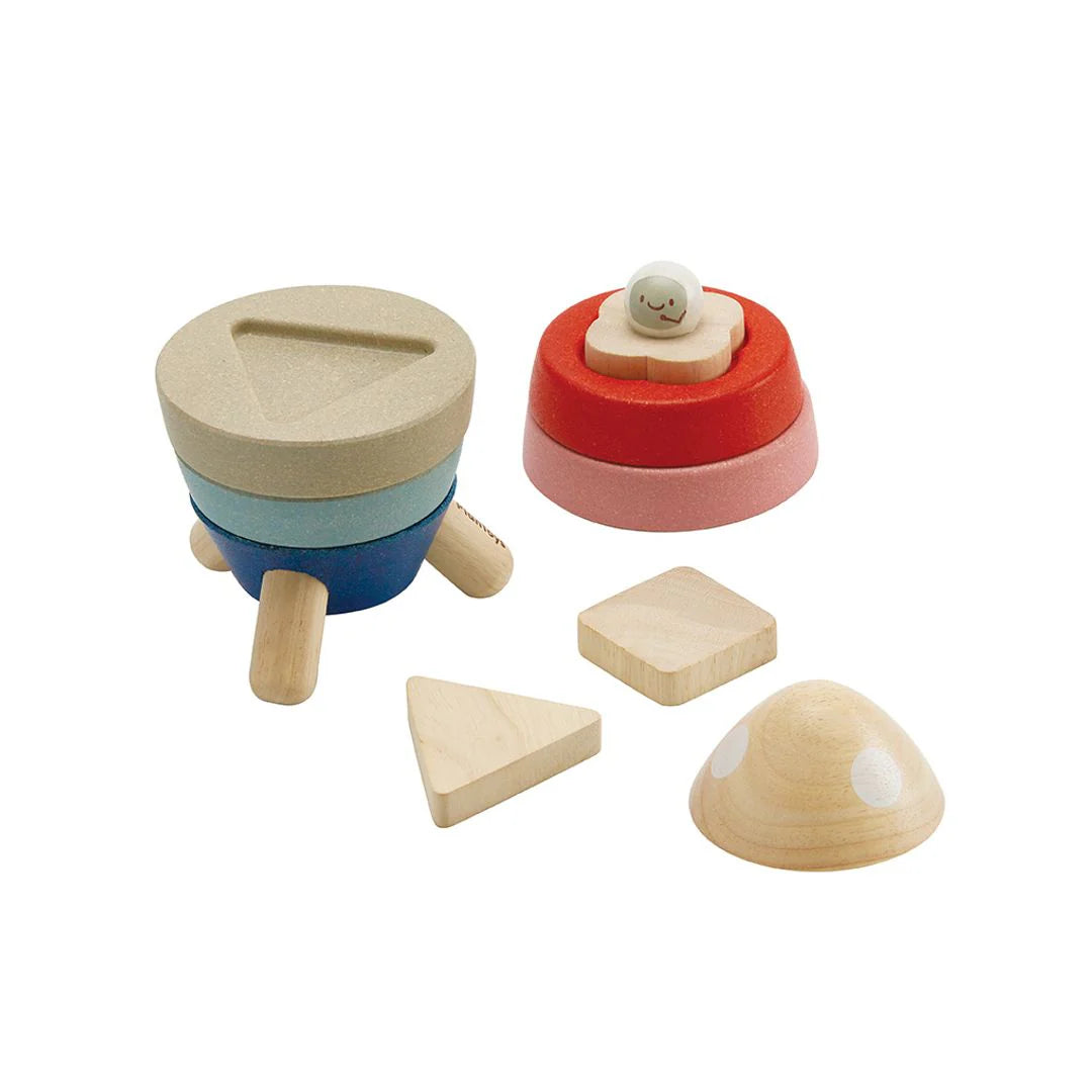 Stacking Rocket Set Orchard Collection by Plan Toys