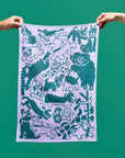 Dogs Day Out Woven Cotton Tea Towel
