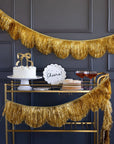 Gold Scalloped Tinsel Banner