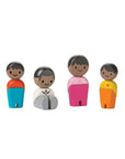 Black Wooden Doll Family