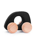black wooden car with wheels