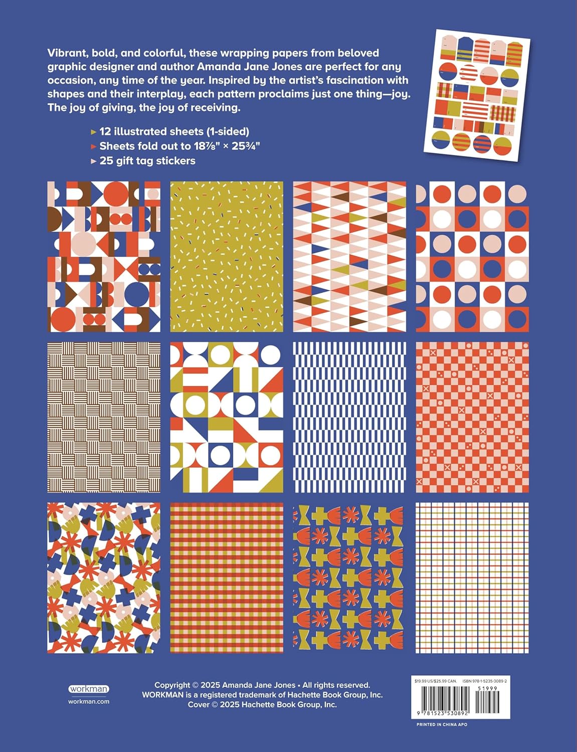 Shapes and Patterns Wrapping Paper by Amanda Jane Jones