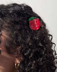 Mini Red Apple Hair Claw Clip