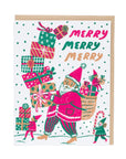 Merry Santa Card by Phoebe Wahl