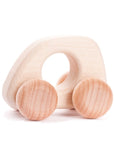 wood solid natural baby toy car with four wheels