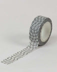 Wavy Black and White Grid Washi Tape