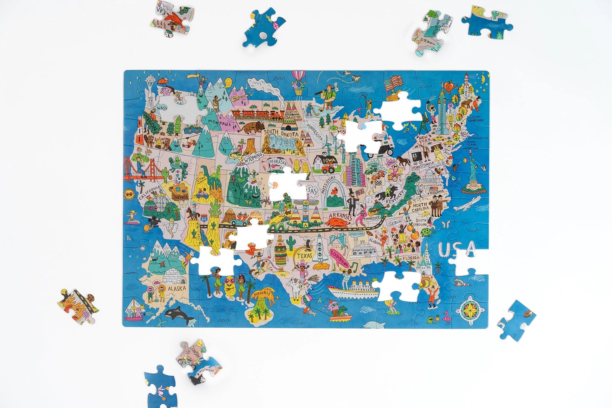 See the USA! Puzzle - 100 large pieces by Nolja Play