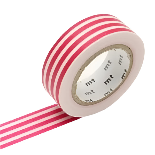 Raspberry Stripe Washi Tape by MT Kamoi Kakoshi