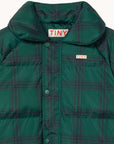 Green Plaid Padded Toddler Overall