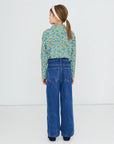 Flower Pattern Rib Mockneck