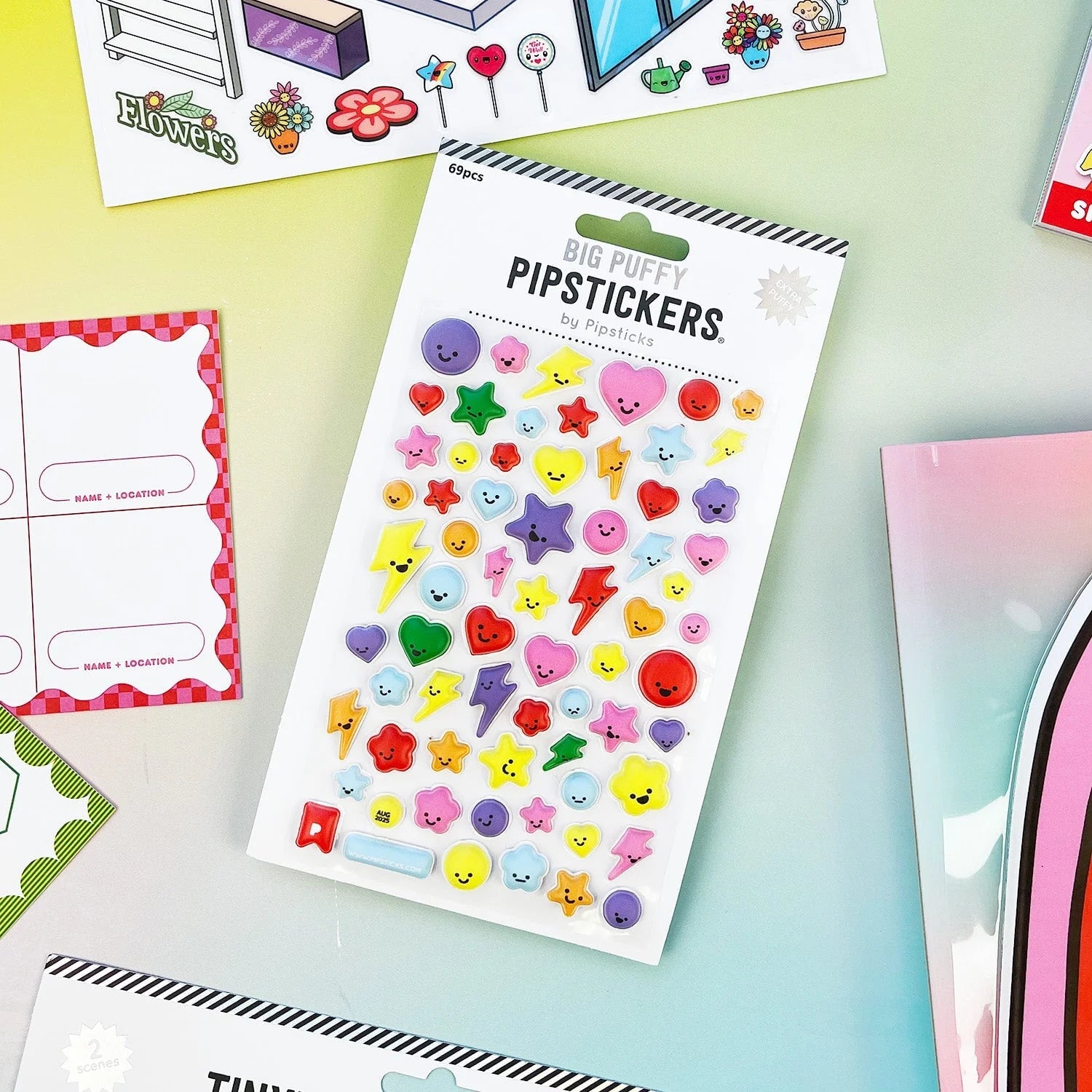 Cute Little Faces Puffy Stickers by Pipsticks