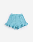 Blue Ruffled Shorts
