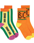 Orange & Stripes Short Socks 2-Pack