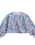 Watercolor All Over Cropped Sweatshirt