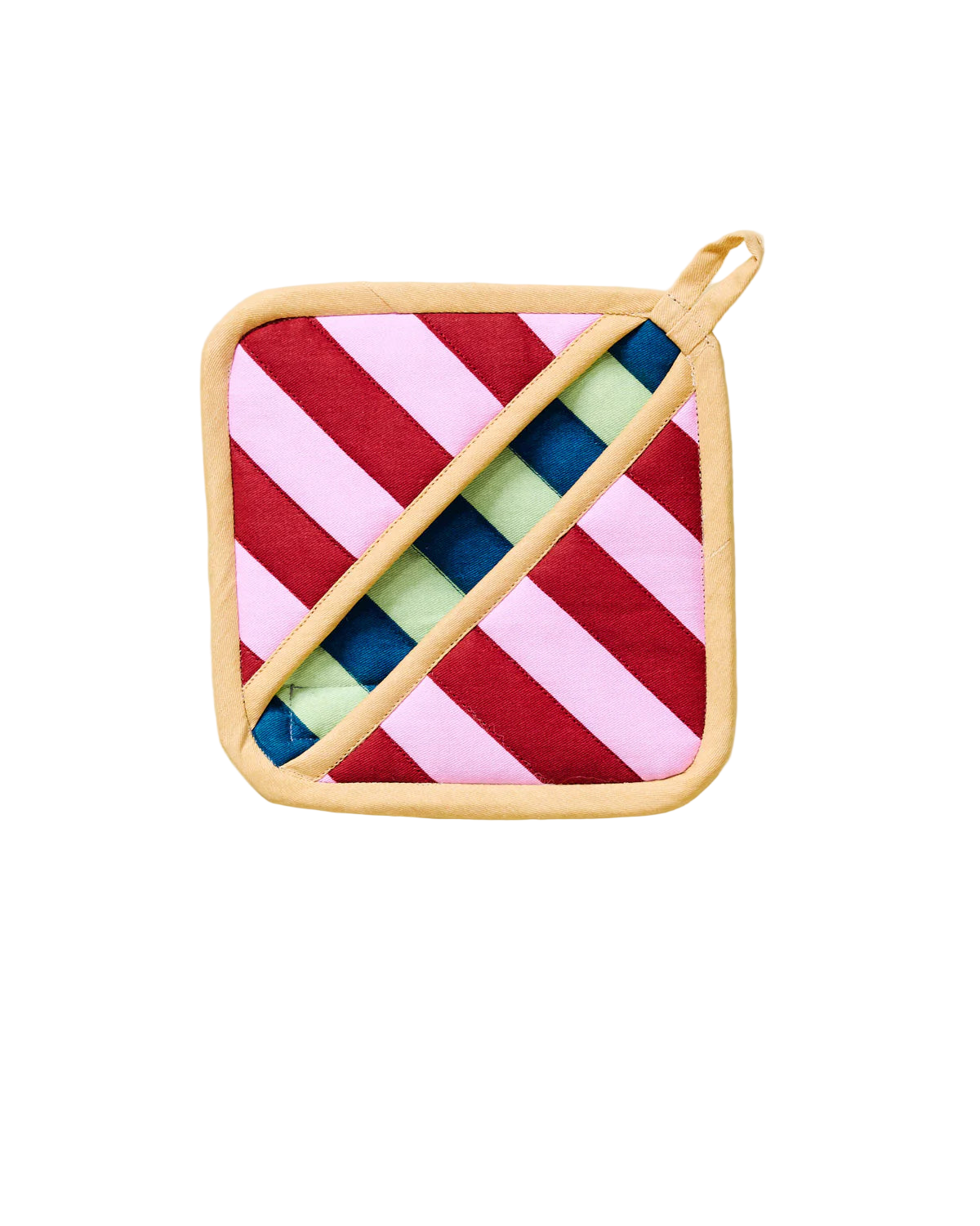 Colorful striped pot holder