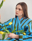 Blue & Green Waffle Bathrobe