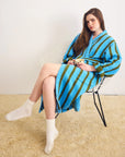 Blue & Green Waffle Bathrobe