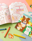 Dogs Coloring Book + Stickers