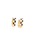 Checkered Huggie Earrings