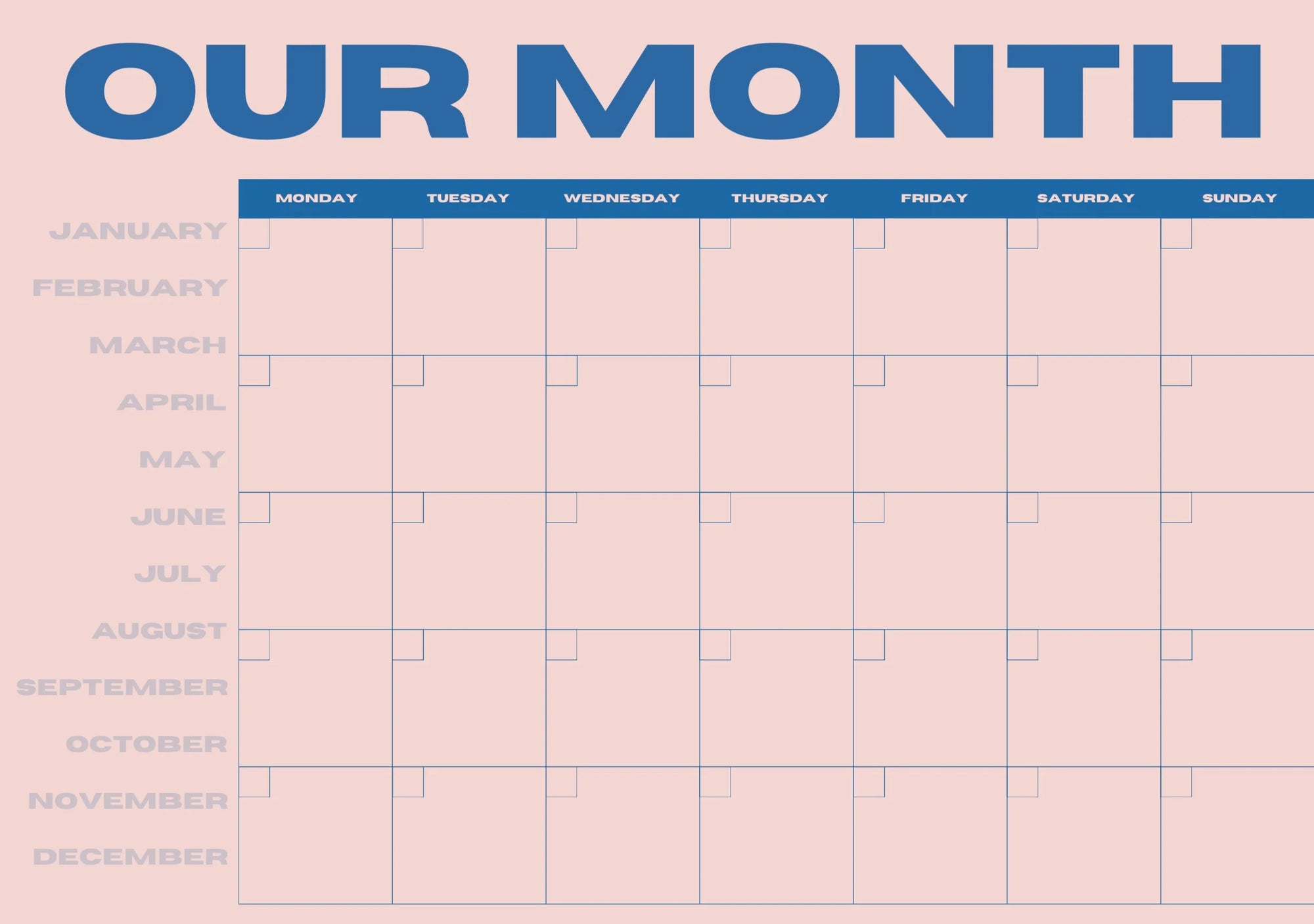 Our Month Planner Pad by Sonderhaus
