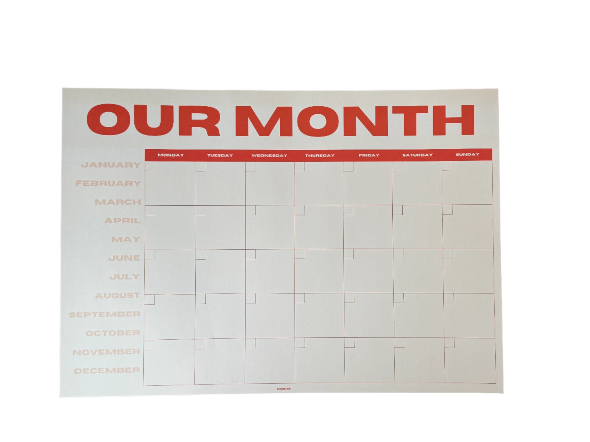 Our Month Planner Pad by Sonderhaus