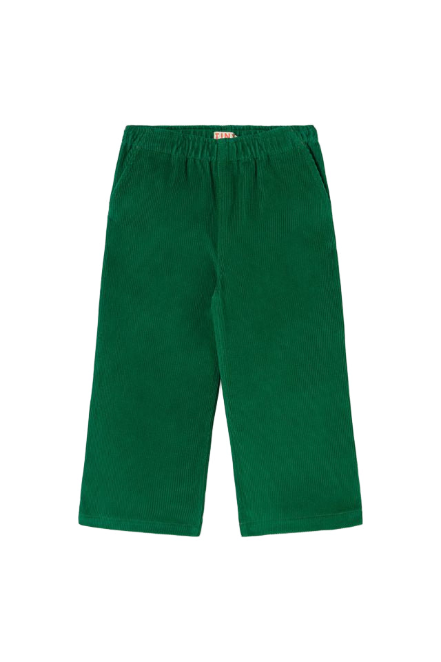 Tiny Solid Pockets Woven Pants - Dark Emerald by Tinycottons