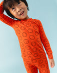 Tomato Red Long Sleeve Happy Pajamas