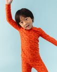 Tomato Red Long Sleeve Happy Pajamas