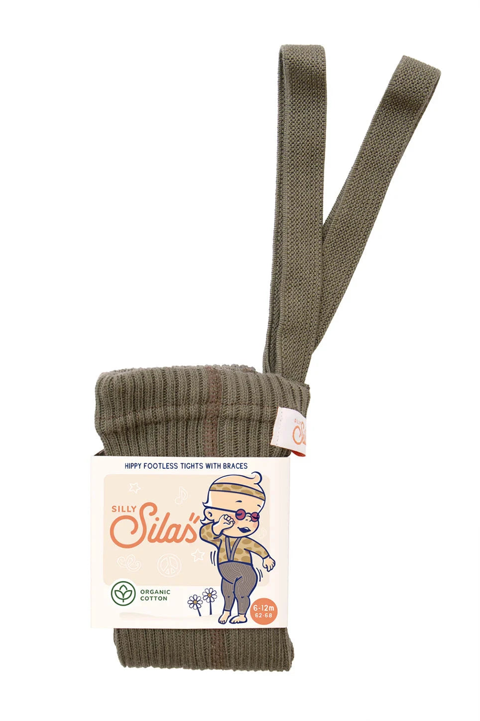 レッグウェア SillySilas Hippy Footless Tights / 1-2y Seaweed Brown Hippy Footless Tights – Mochi Kids