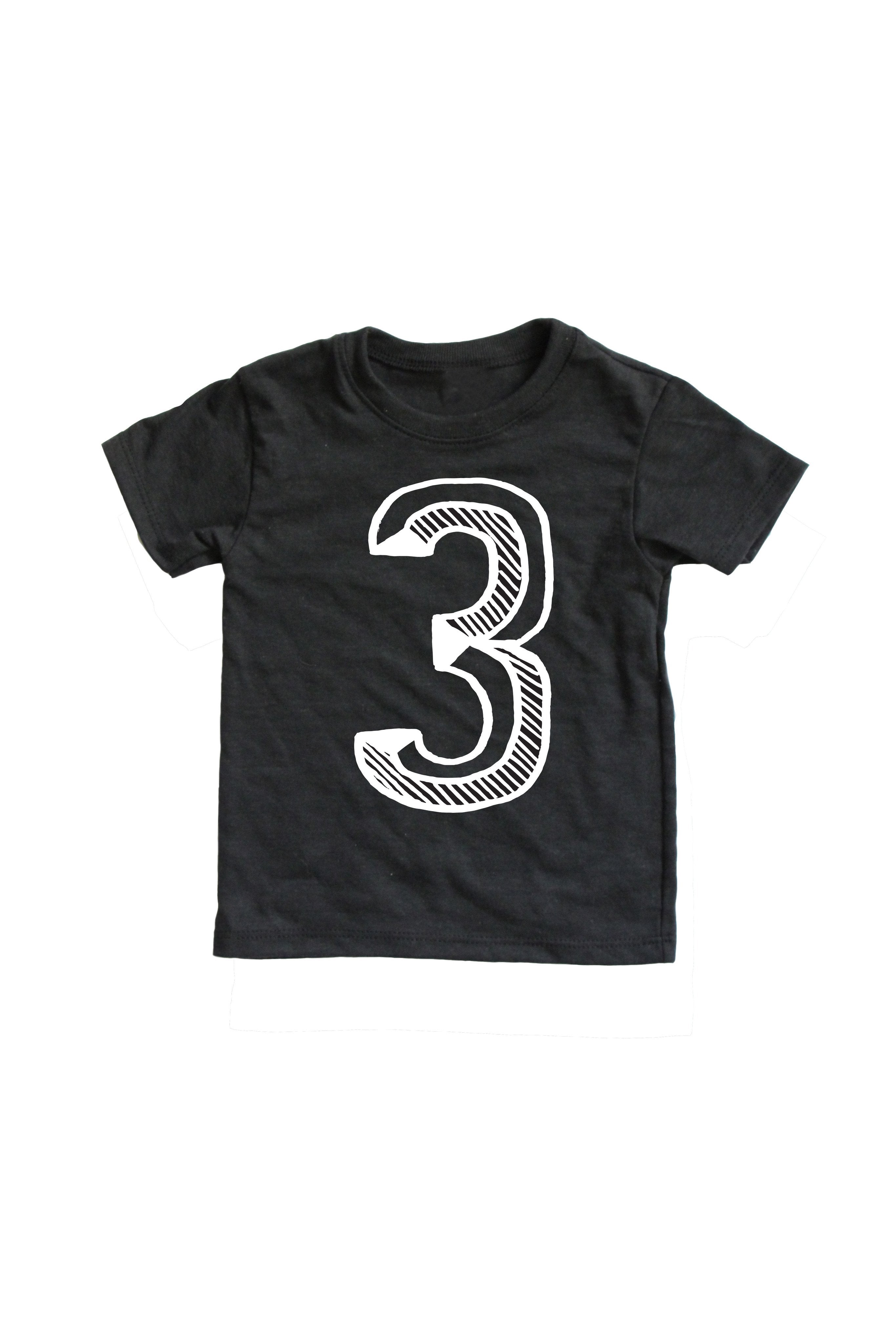 SALE Number Tee Black Graphic Tee (Numbers 1-10) – Mochi Kids